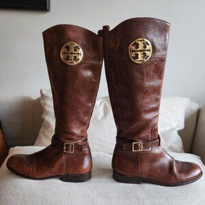Sz7 Tory Burch Patterson Brown Riding Boots